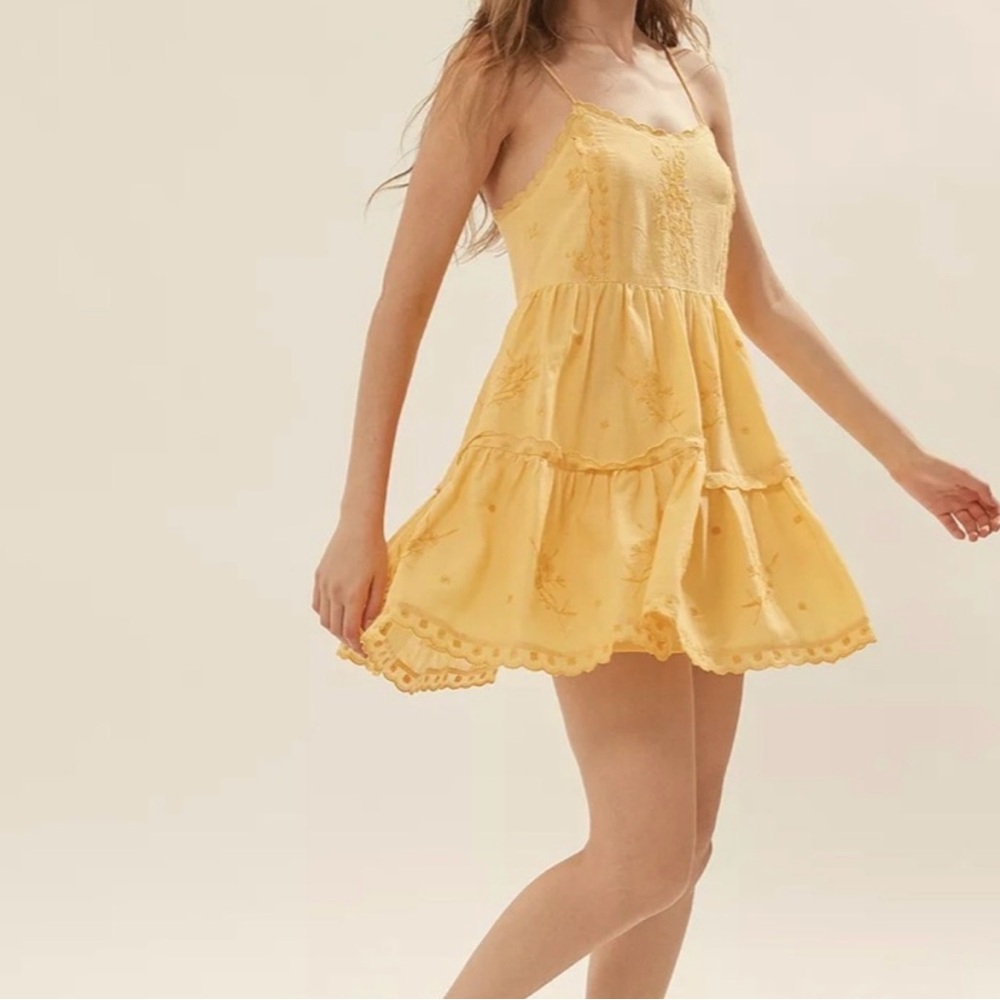 Urban Outfitters Yellow Floral Mini Dress
